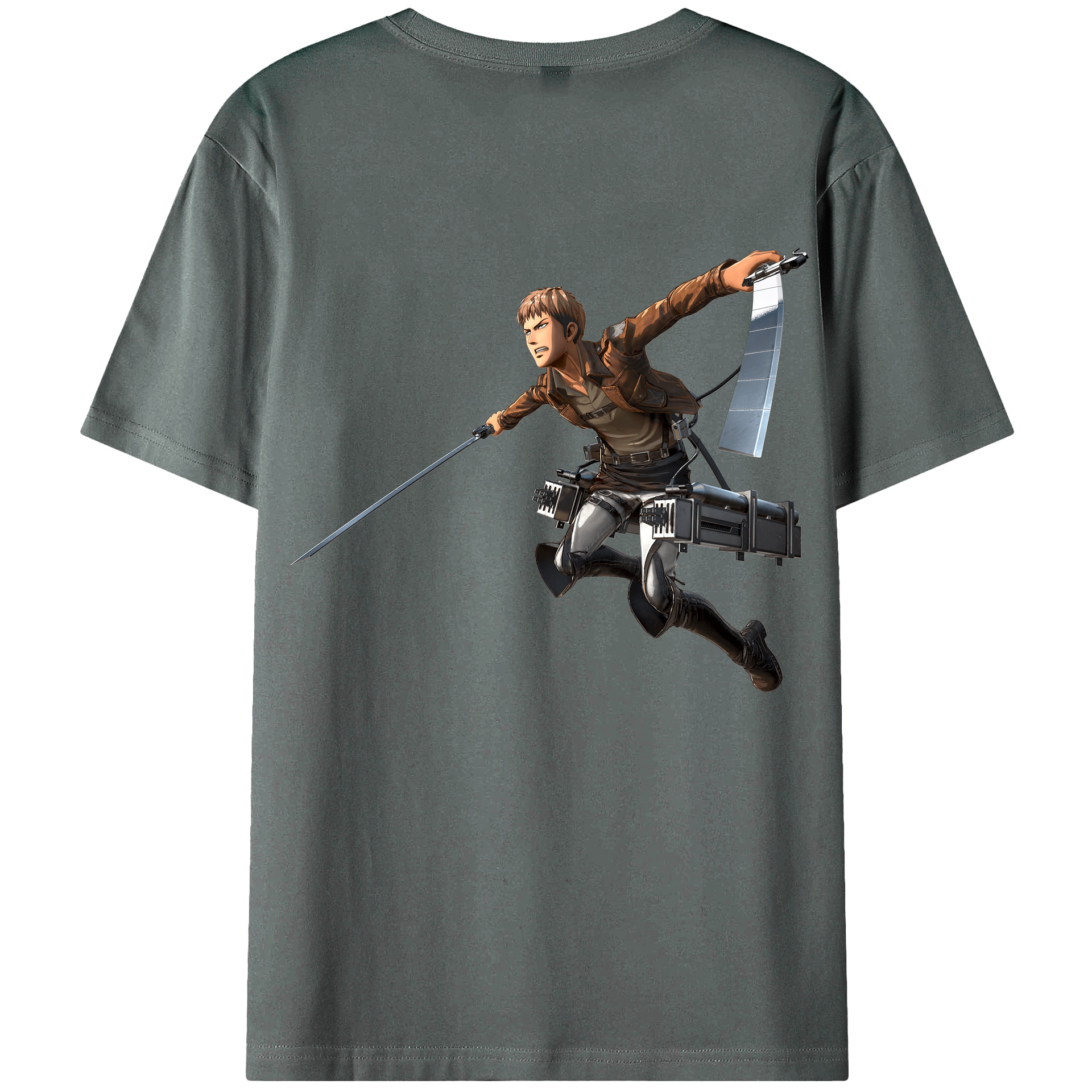 （画像用） 進撃の巨人 ジャン・キルシュタイン Attack on Titan Jean Kirstein 綿100％ メンズ半袖Tシャツ（バックプリント） 通気性
